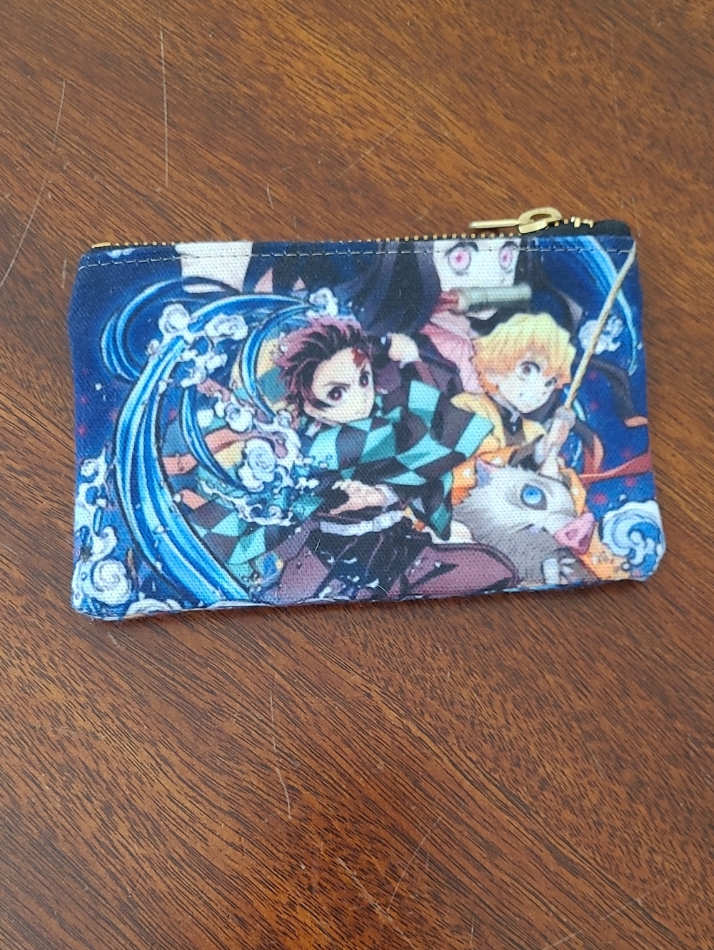 Demon Slayer Anime Zipper Pouch Tanjiro Zenitsu Inosuke Mini Canvas Coin Purse